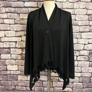 Chatoyant Black 1 Button Duster Size Medium